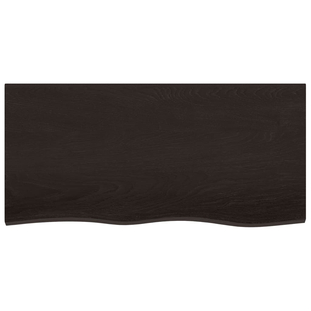 Wastafelblad 100x50x(2-4) cm behandeld massief hout donkerbruin is nu te koop bij PeponiXL, paradijselijk wonen!