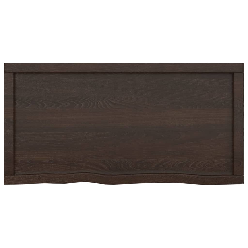 Wastafelblad 100x50x(2-4) cm behandeld massief hout donkerbruin is nu te koop bij PeponiXL, paradijselijk wonen!