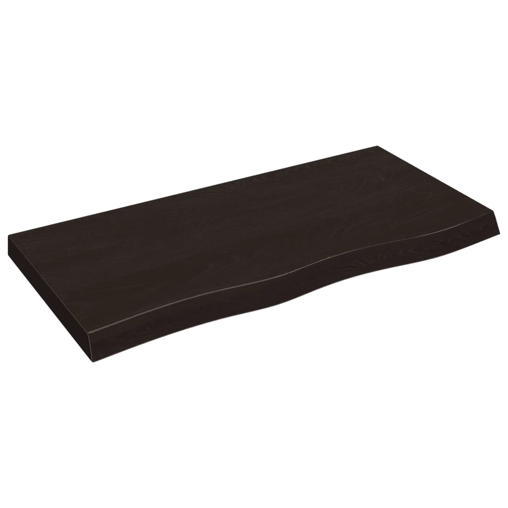 Wastafelblad 100x50x(2-6) cm behandeld massief hout donkerbruin is nu te koop bij PeponiXL, paradijselijk wonen!