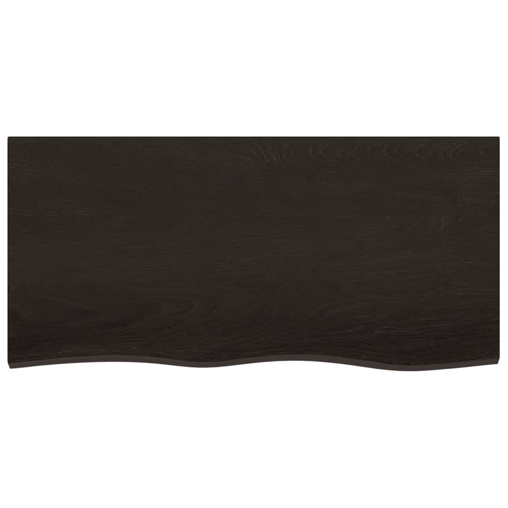 Wastafelblad 100x50x(2-6) cm behandeld massief hout donkerbruin is nu te koop bij PeponiXL, paradijselijk wonen!