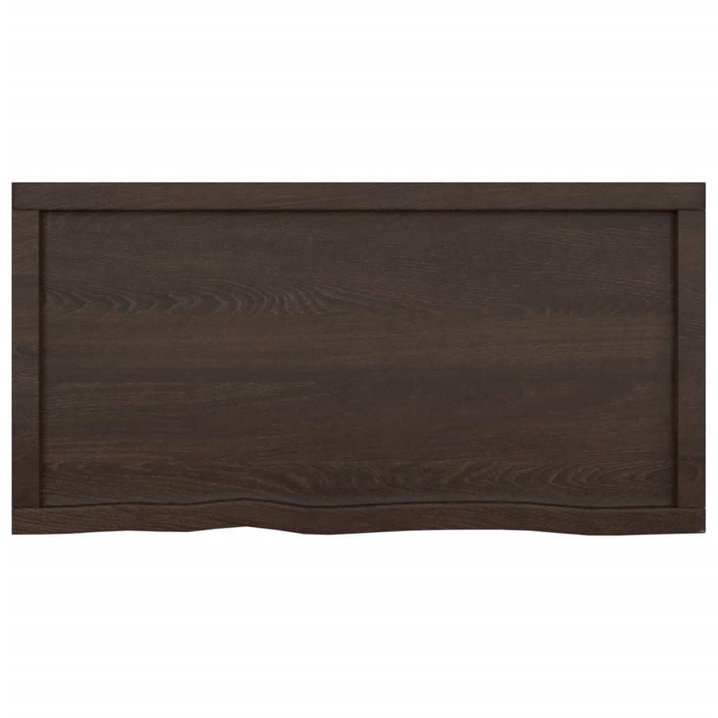Wastafelblad 100x50x(2-6) cm behandeld massief hout donkerbruin is nu te koop bij PeponiXL, paradijselijk wonen!