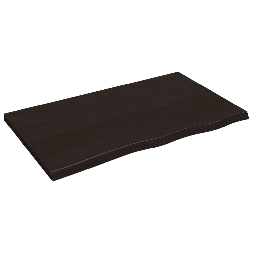 Wastafelblad 100x60x(2-4) cm behandeld massief hout donkerbruin is nu te koop bij PeponiXL, paradijselijk wonen!
