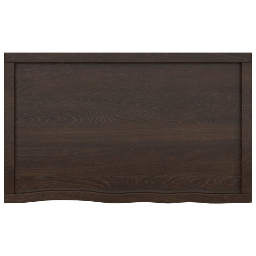 Wastafelblad 100x60x(2-4) cm behandeld massief hout donkerbruin is nu te koop bij PeponiXL, paradijselijk wonen!