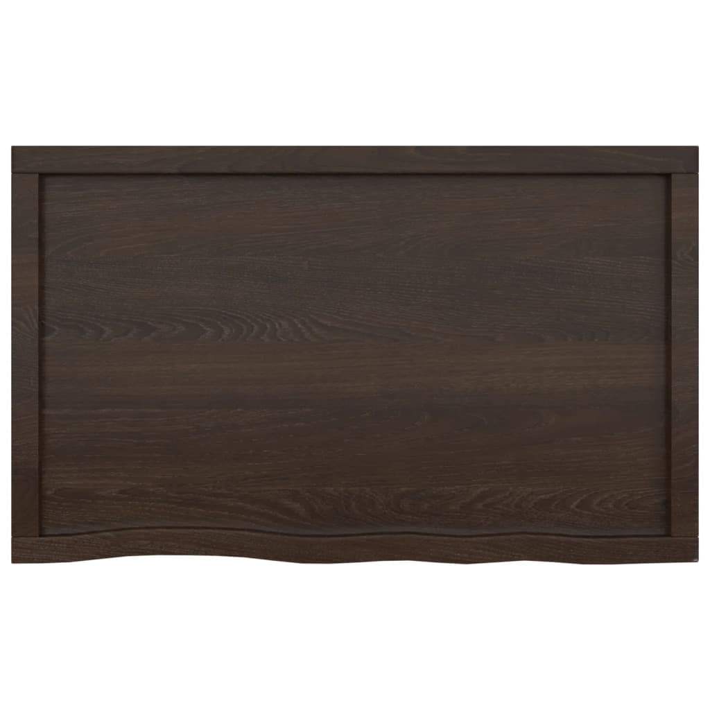 Wastafelblad 100x60x(2-6) cm behandeld massief hout donkerbruin is nu te koop bij PeponiXL, paradijselijk wonen!