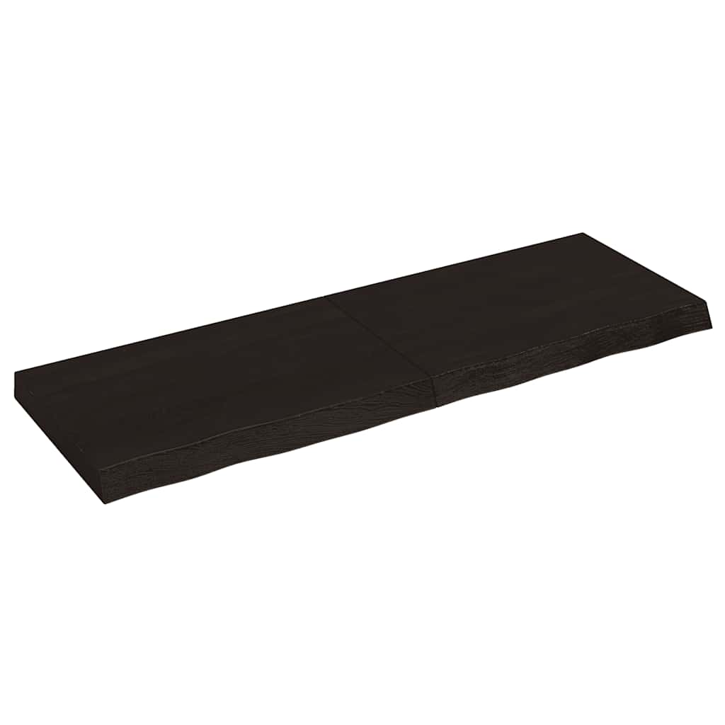 Wastafelblad 120x40x(2-6) cm behandeld massief hout donkerbruin is nu te koop bij PeponiXL, paradijselijk wonen!