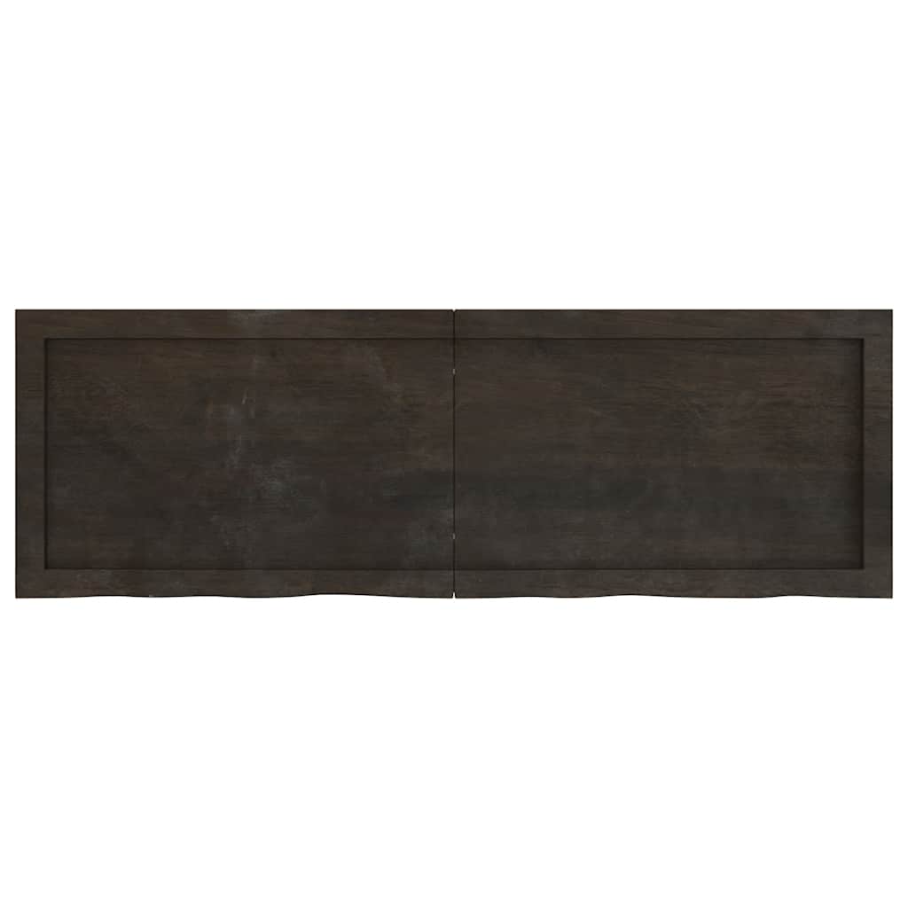 Wastafelblad 120x40x(2-6) cm behandeld massief hout donkerbruin is nu te koop bij PeponiXL, paradijselijk wonen!