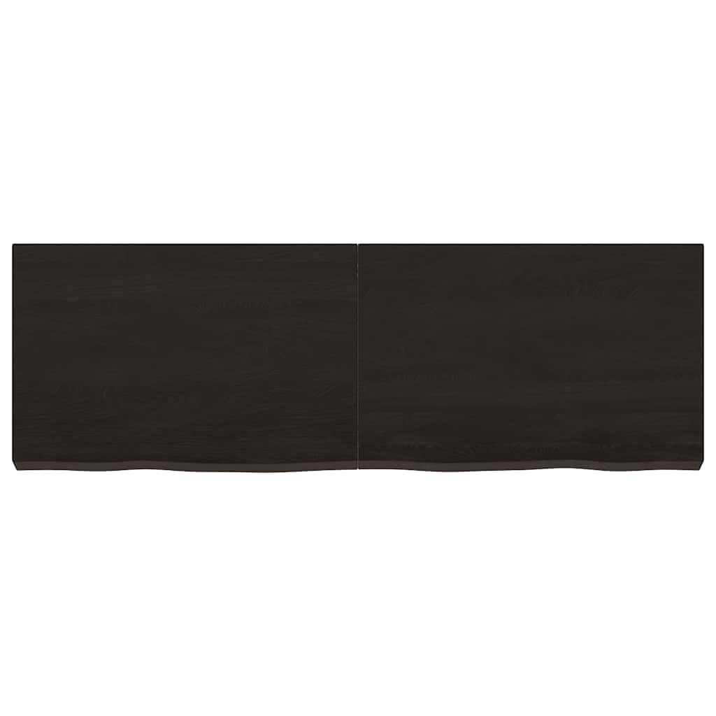 Wastafelblad 120x40x(2-6) cm behandeld massief hout donkerbruin is nu te koop bij PeponiXL, paradijselijk wonen!