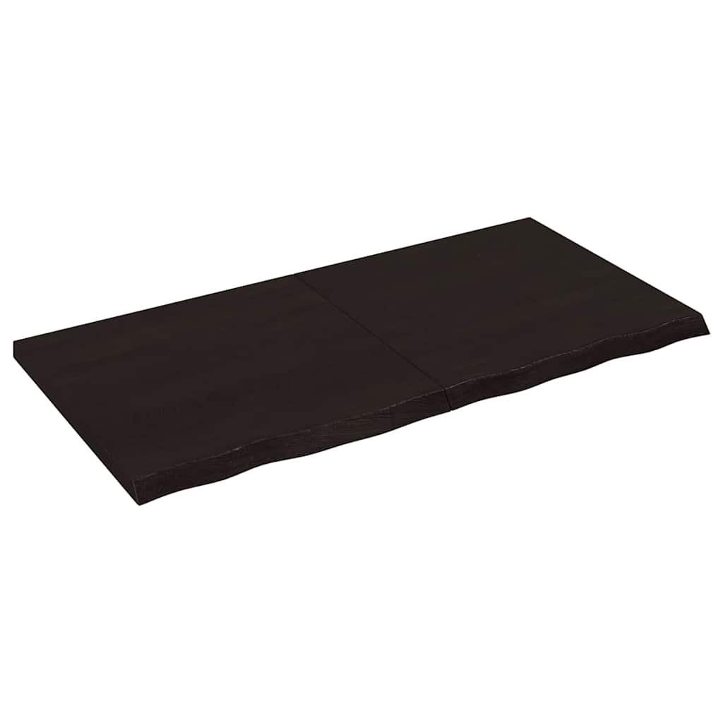 Wastafelblad 120x60x(2-4) cm behandeld massief hout donkerbruin is nu te koop bij PeponiXL, paradijselijk wonen!