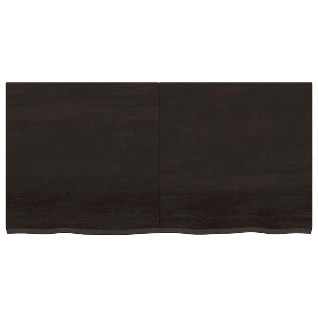 Wastafelblad 120x60x(2-4) cm behandeld massief hout donkerbruin is nu te koop bij PeponiXL, paradijselijk wonen!