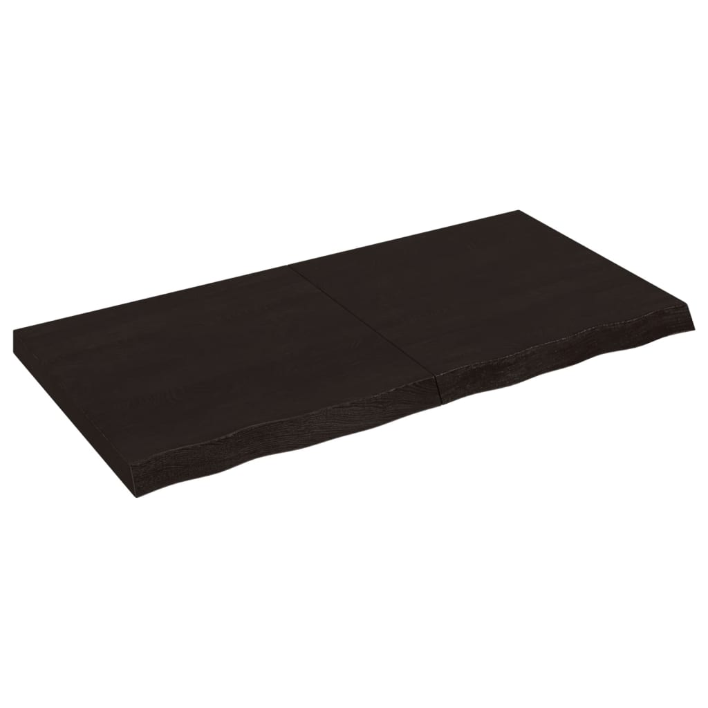 Wastafelblad 120x60x(2-6) cm behandeld massief hout donkerbruin is nu te koop bij PeponiXL, paradijselijk wonen!
