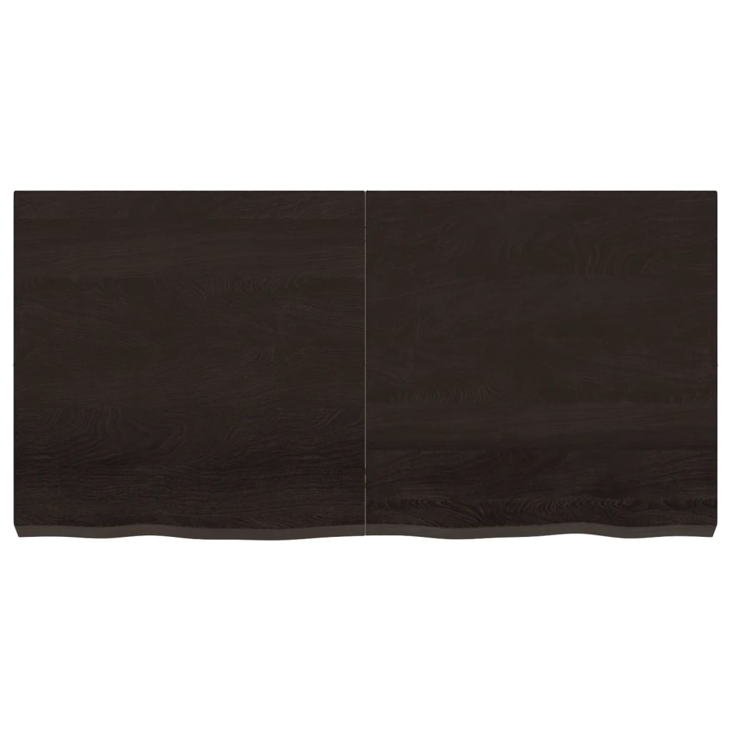 Wastafelblad 120x60x(2-6) cm behandeld massief hout donkerbruin is nu te koop bij PeponiXL, paradijselijk wonen!