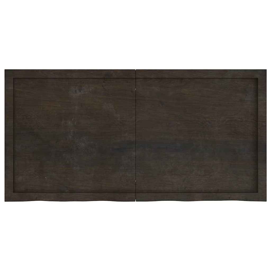 Wastafelblad 120x60x(2-6) cm behandeld massief hout donkerbruin is nu te koop bij PeponiXL, paradijselijk wonen!
