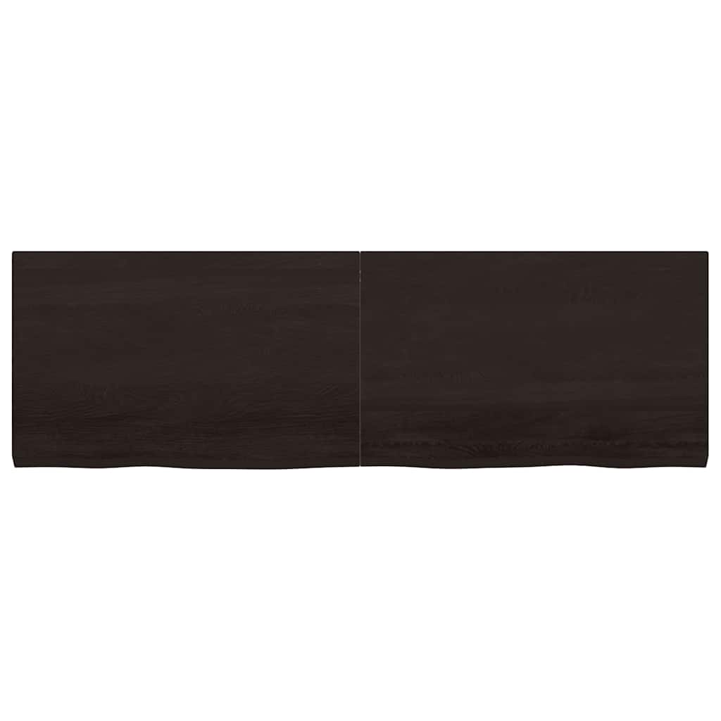 Wastafelblad 160x50x(2-4) cm behandeld massief hout donkerbruin is nu te koop bij PeponiXL, paradijselijk wonen!