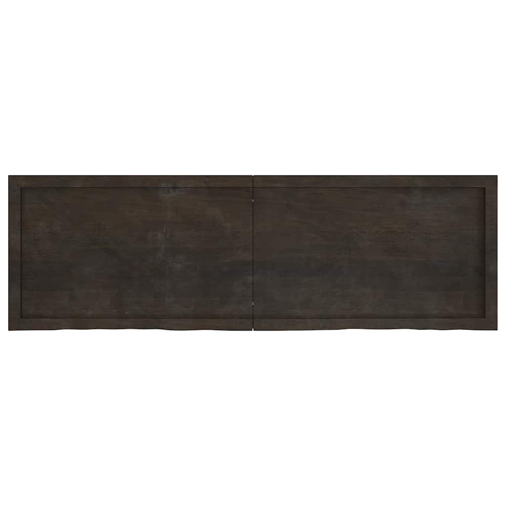Wastafelblad 160x50x(2-6) cm behandeld massief hout donkerbruin