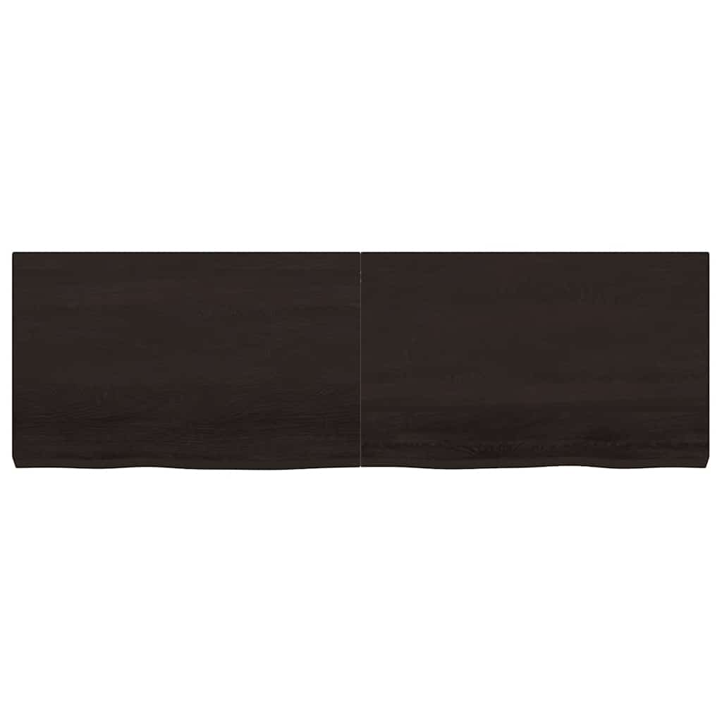 Wastafelblad 160x50x(2-6) cm behandeld massief hout donkerbruin