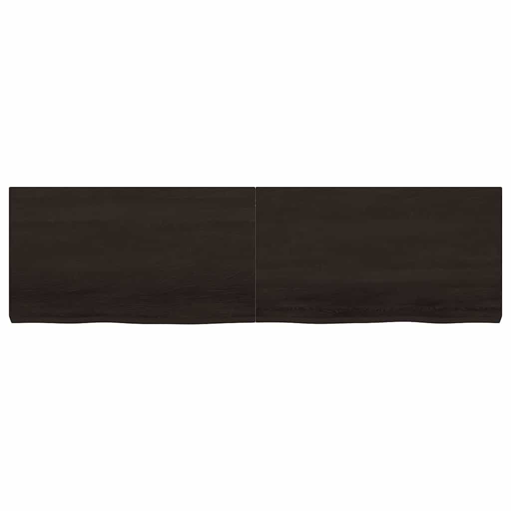 Wastafelblad 180x50x(2-6) cm behandeld massief hout donkerbruin is nu te koop bij PeponiXL, paradijselijk wonen!