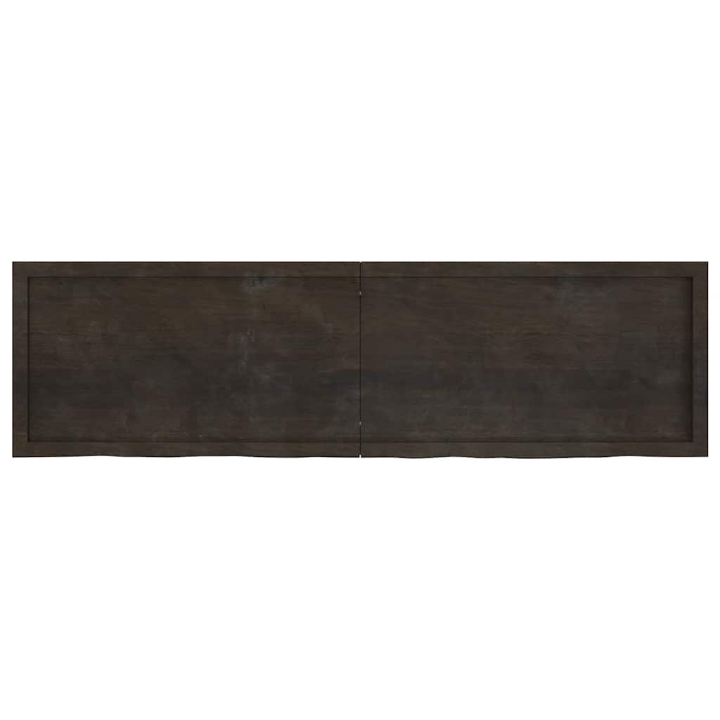 Wastafelblad 180x50x(2-6) cm behandeld massief hout donkerbruin is nu te koop bij PeponiXL, paradijselijk wonen!