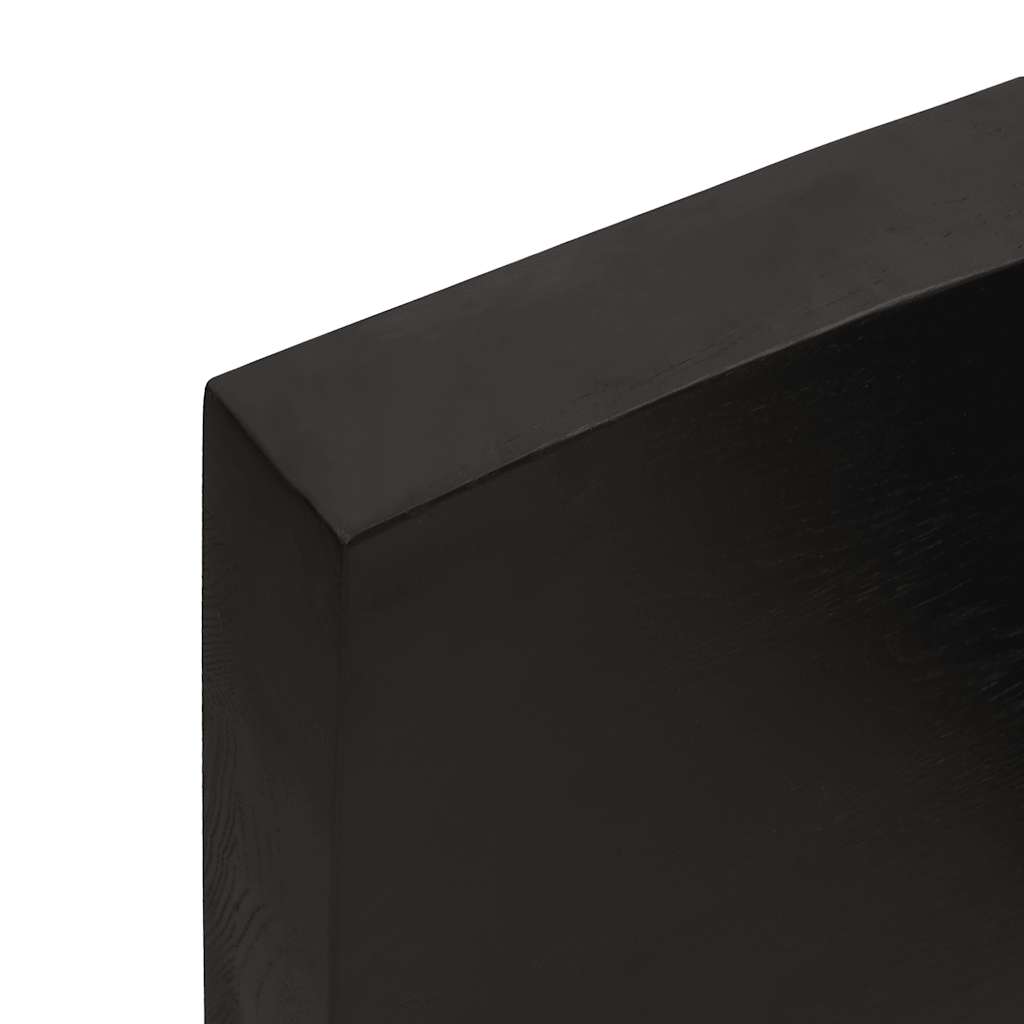 Wastafelblad 180x50x(2-6) cm behandeld massief hout donkerbruin is nu te koop bij PeponiXL, paradijselijk wonen!