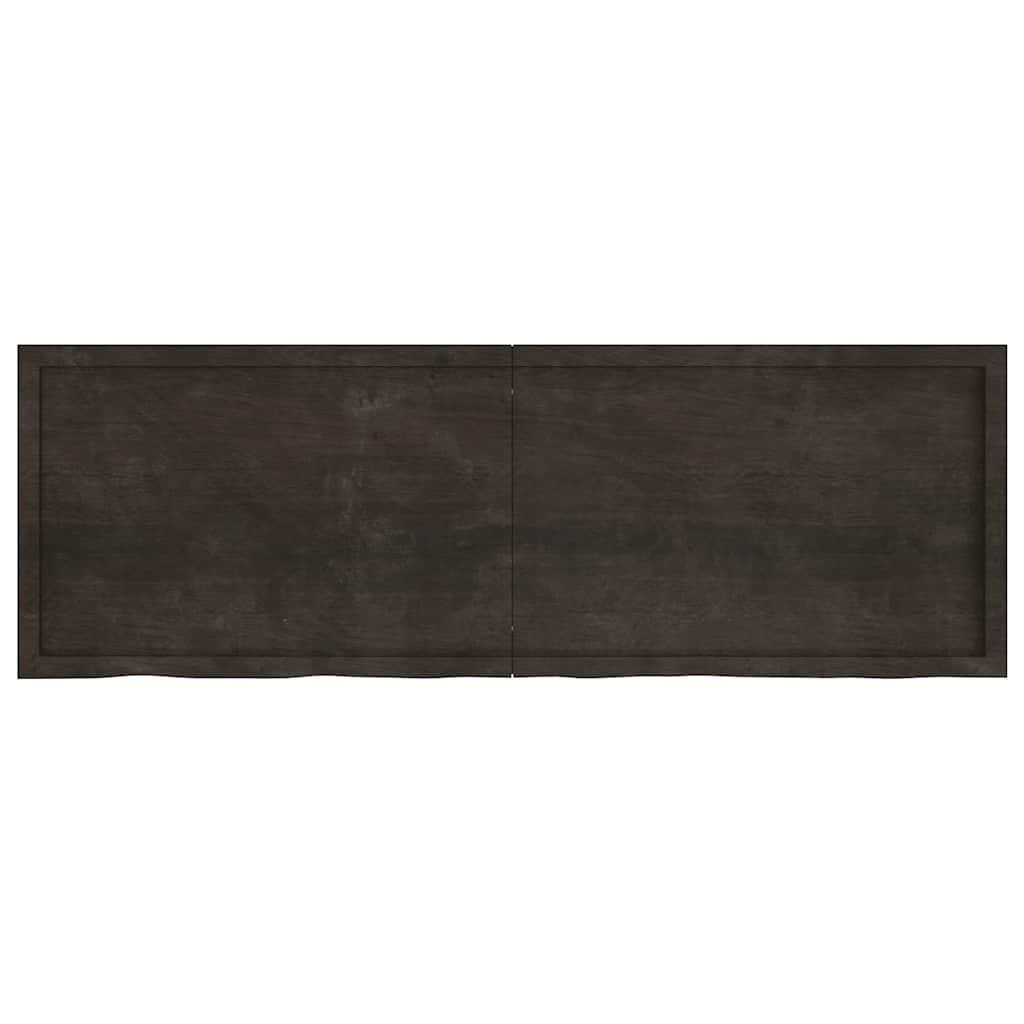 Wastafelblad 180x60x(2-4) cm behandeld massief hout donkerbruin is nu te koop bij PeponiXL, paradijselijk wonen!