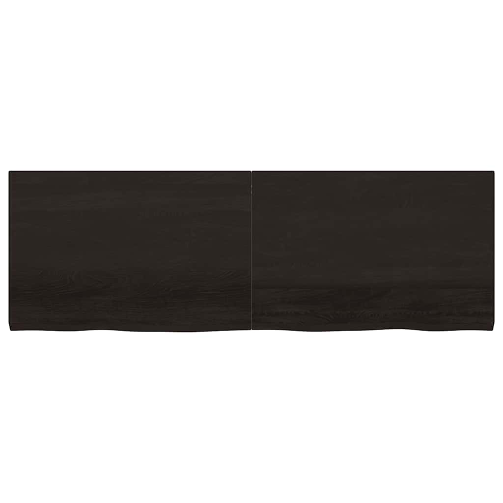 Wastafelblad 180x60x(2-4) cm behandeld massief hout donkerbruin is nu te koop bij PeponiXL, paradijselijk wonen!