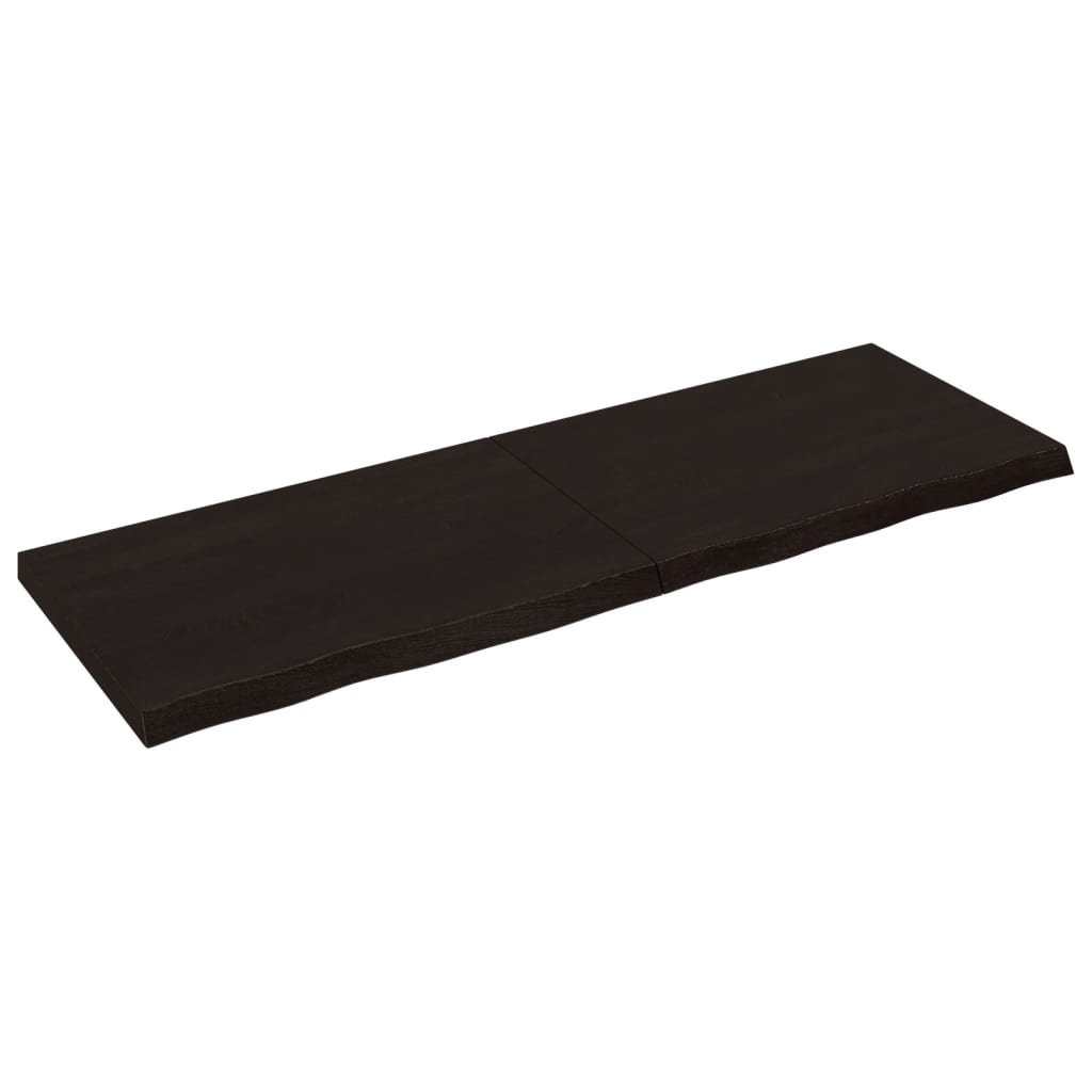 Wastafelblad 180x60x(2-6) cm behandeld massief hout donkerbruin is nu te koop bij PeponiXL, paradijselijk wonen!