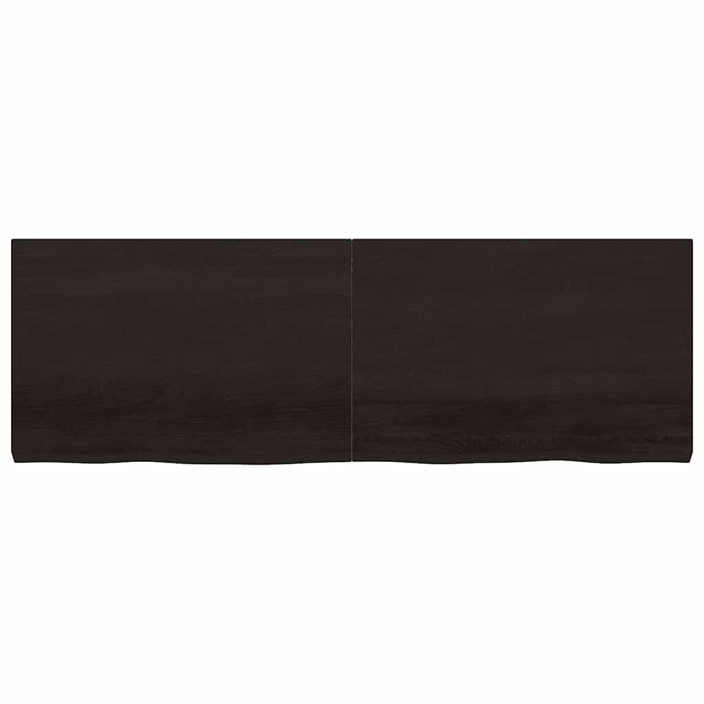 Wastafelblad 180x60x(2-6) cm behandeld massief hout donkerbruin is nu te koop bij PeponiXL, paradijselijk wonen!