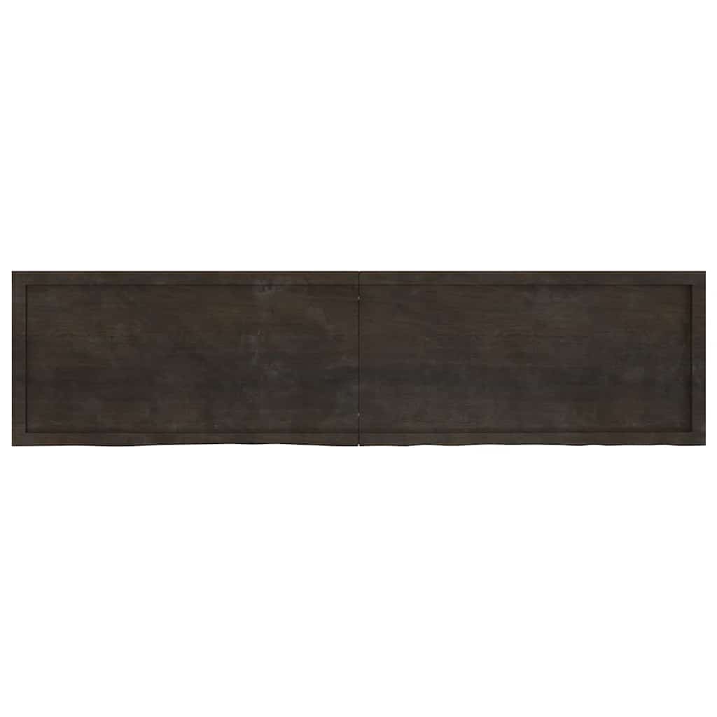 Wastafelblad 200x50x(2-4) cm behandeld massief hout donkerbruin is nu te koop bij PeponiXL, paradijselijk wonen!