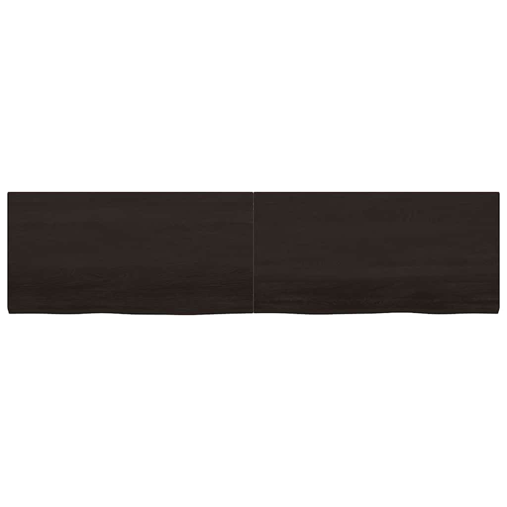 Wastafelblad 200x50x(2-4) cm behandeld massief hout donkerbruin is nu te koop bij PeponiXL, paradijselijk wonen!