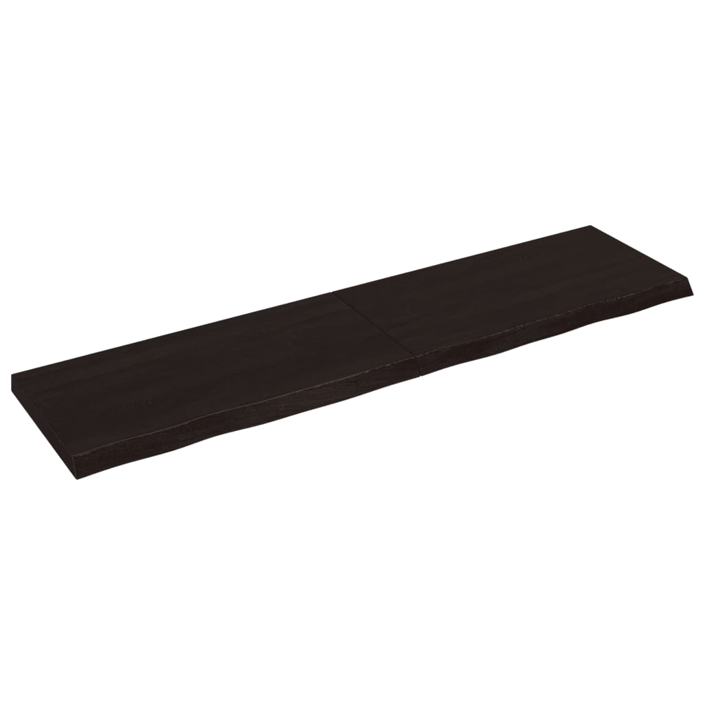 Wastafelblad 200x50x(2-6) cm behandeld massief hout donkerbruin is nu te koop bij PeponiXL, paradijselijk wonen!