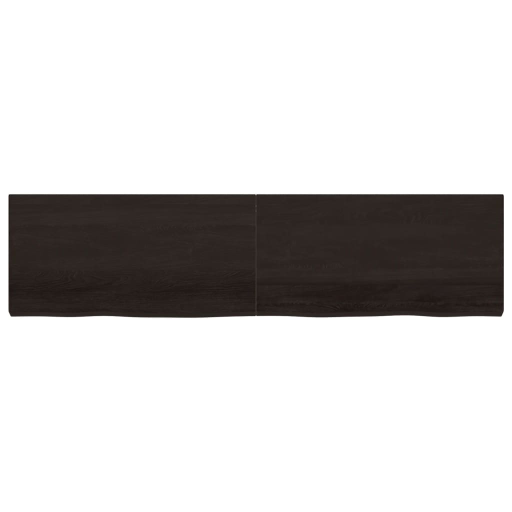 Wastafelblad 200x50x(2-6) cm behandeld massief hout donkerbruin is nu te koop bij PeponiXL, paradijselijk wonen!
