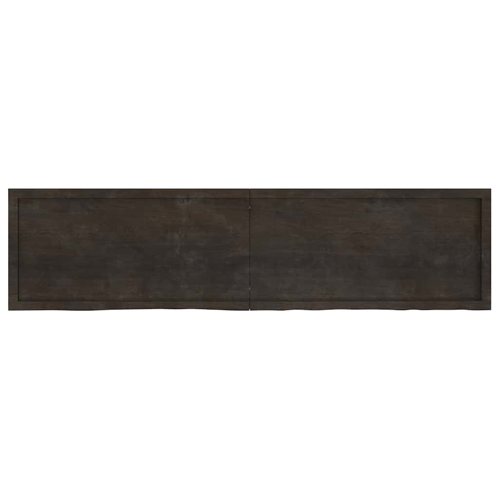 Wastafelblad 200x50x(2-6) cm behandeld massief hout donkerbruin is nu te koop bij PeponiXL, paradijselijk wonen!