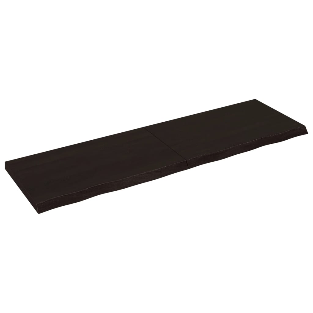 Wastafelblad 200x60x(2-6) cm behandeld massief hout donkerbruin is nu te koop bij PeponiXL, paradijselijk wonen!