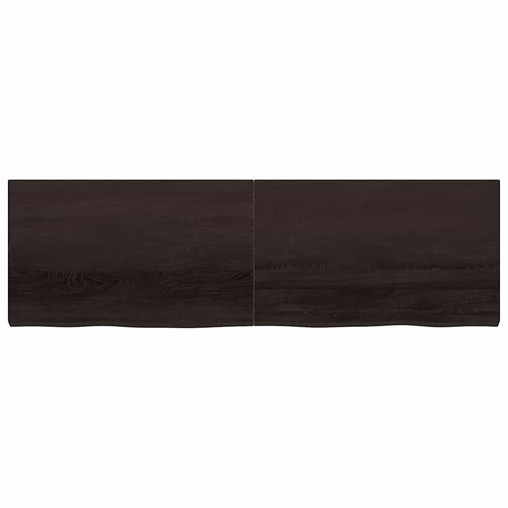 Wastafelblad 200x60x(2-6) cm behandeld massief hout donkerbruin is nu te koop bij PeponiXL, paradijselijk wonen!