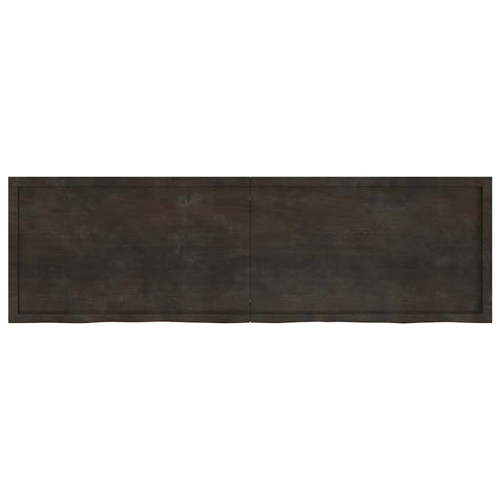 Wastafelblad 200x60x(2-6) cm behandeld massief hout donkerbruin is nu te koop bij PeponiXL, paradijselijk wonen!