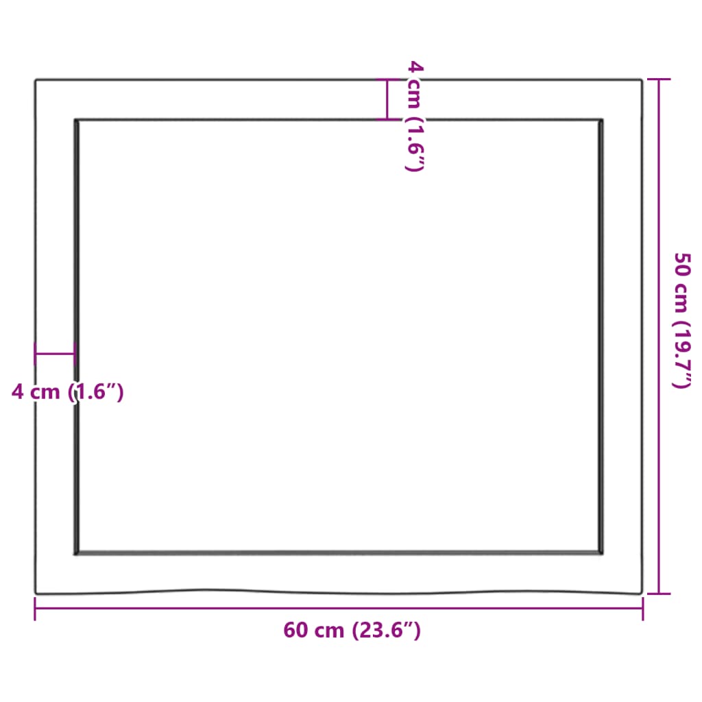 Tafelblad 60x50x(2-6) cm onbehandeld massief eikenhout is nu te koop bij PeponiXL, paradijselijk wonen!