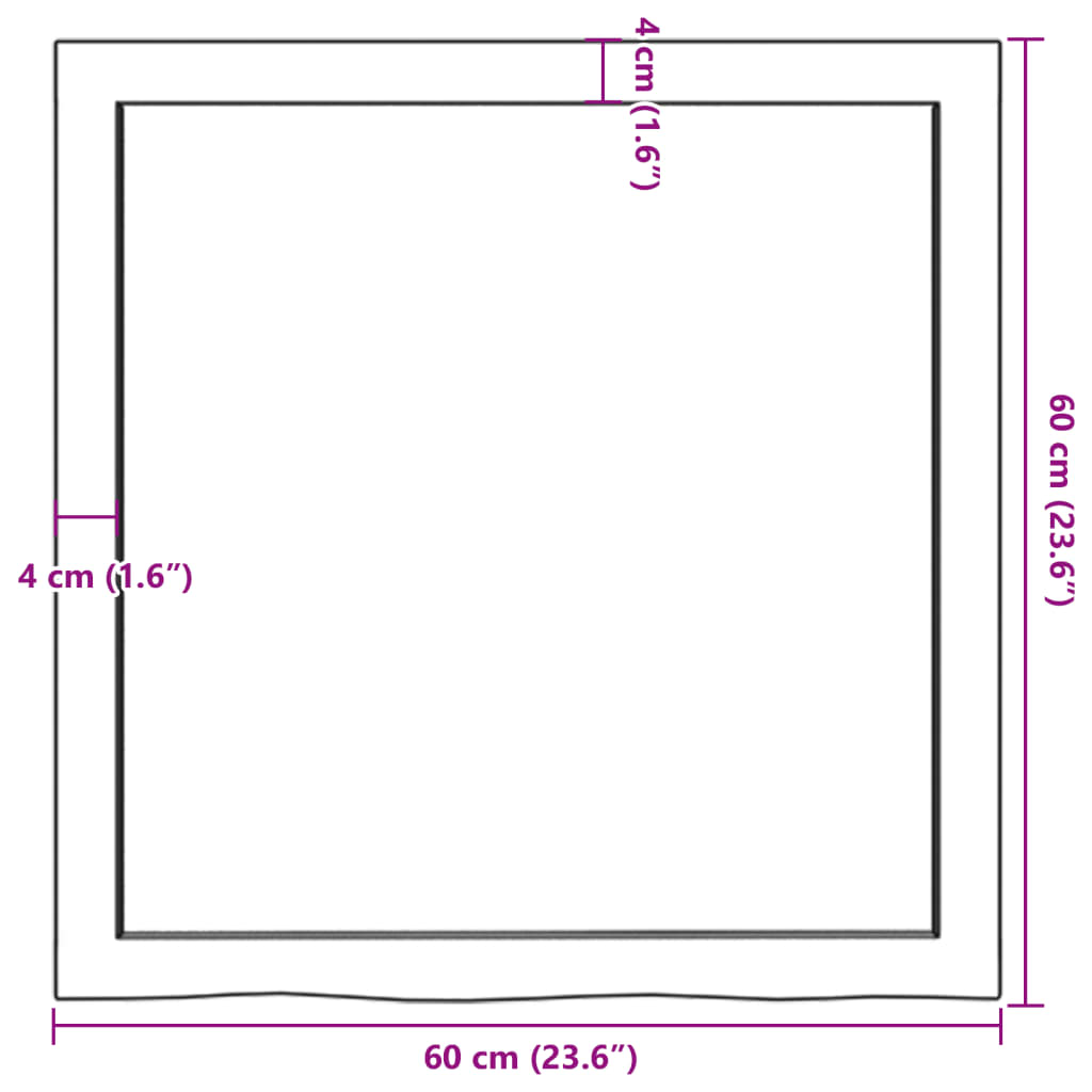 Tafelblad 60x60x(2-6) cm onbehandeld massief eikenhout is nu te koop bij PeponiXL, paradijselijk wonen!