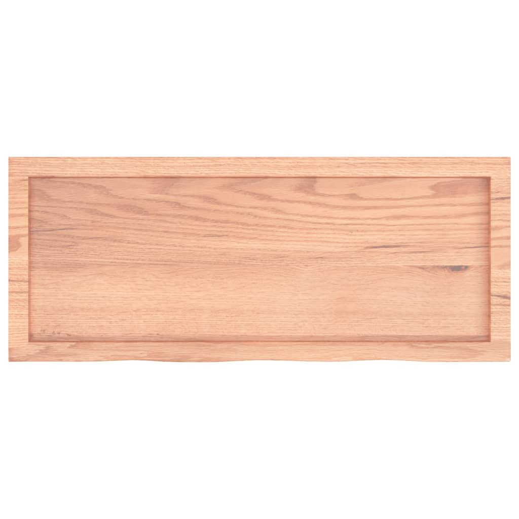 Tafelblad 100x40x(2-4)cm behandeld massief eikenhout lichtbruin is nu te koop bij PeponiXL, paradijselijk wonen!
