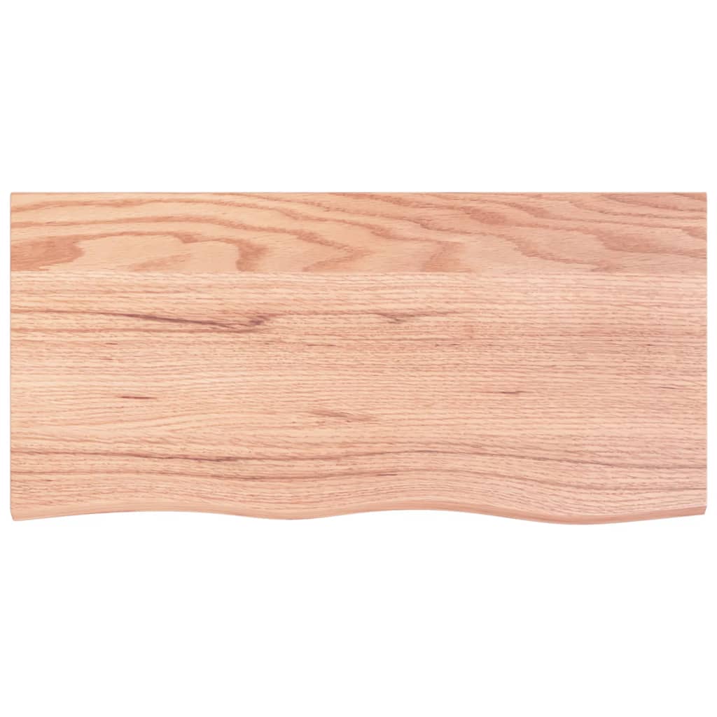 Tafelblad 100x50x(2-4)cm behandeld massief eikenhout lichtbruin is nu te koop bij PeponiXL, paradijselijk wonen!