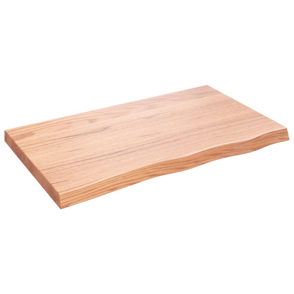 Tafelblad 100x60x(2-6)cm behandeld massief eikenhout lichtbruin is nu te koop bij PeponiXL, paradijselijk wonen!