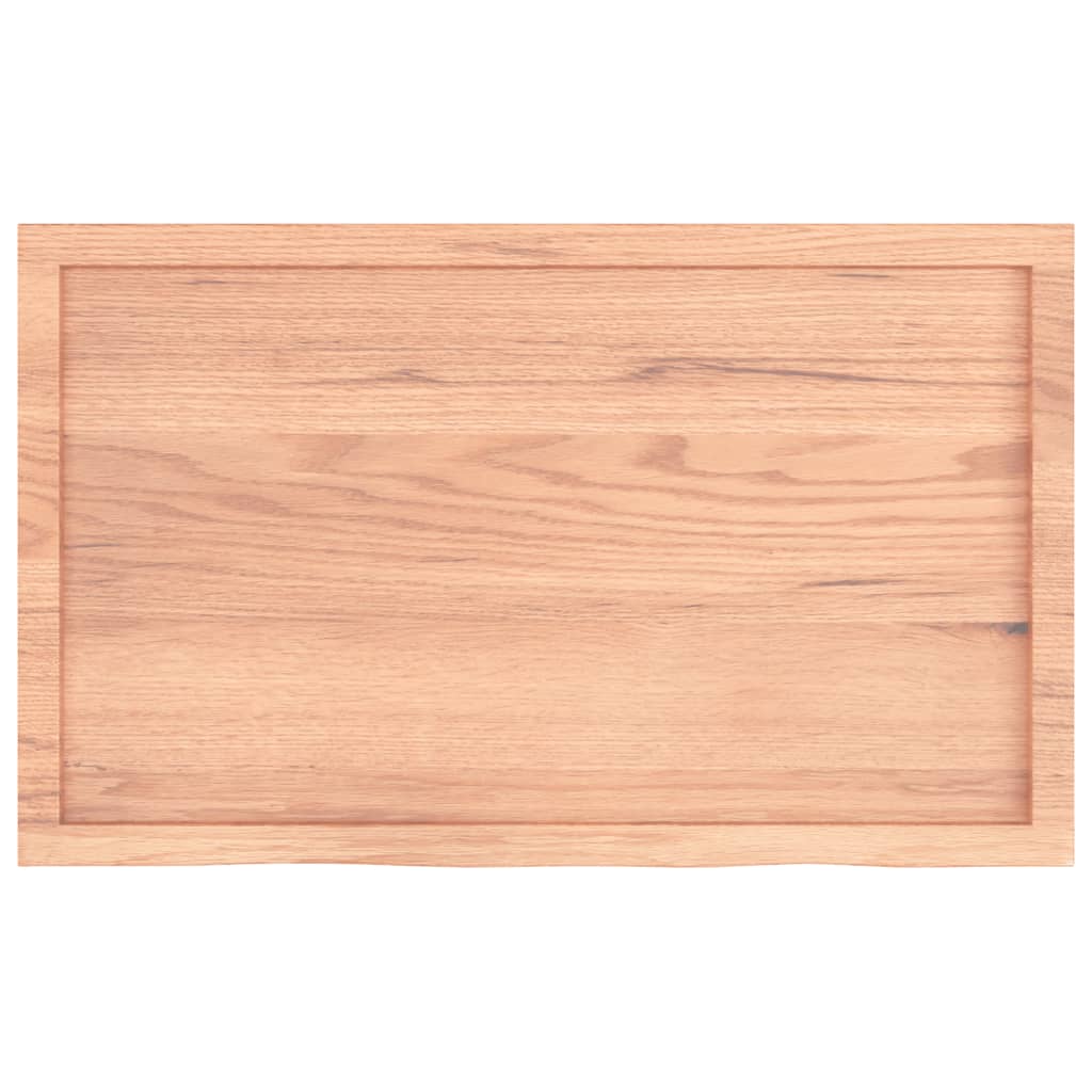 Tafelblad 100x60x(2-6)cm behandeld massief eikenhout lichtbruin is nu te koop bij PeponiXL, paradijselijk wonen!