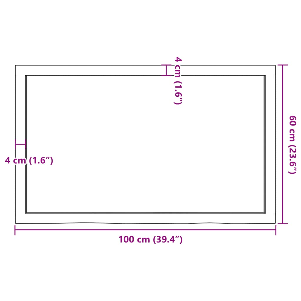 Tafelblad 100x60x(2-6)cm behandeld massief eikenhout lichtbruin is nu te koop bij PeponiXL, paradijselijk wonen!