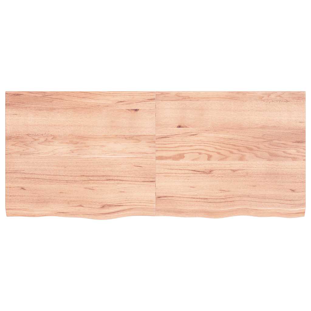 Tafelblad 140x60x(2-4)cm behandeld massief eikenhout lichtbruin is nu te koop bij PeponiXL, paradijselijk wonen!