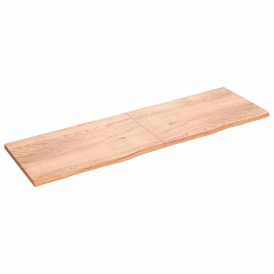 Tafelblad 200x60x(2-4)cm behandeld massief eikenhout lichtbruin is nu te koop bij PeponiXL, paradijselijk wonen!