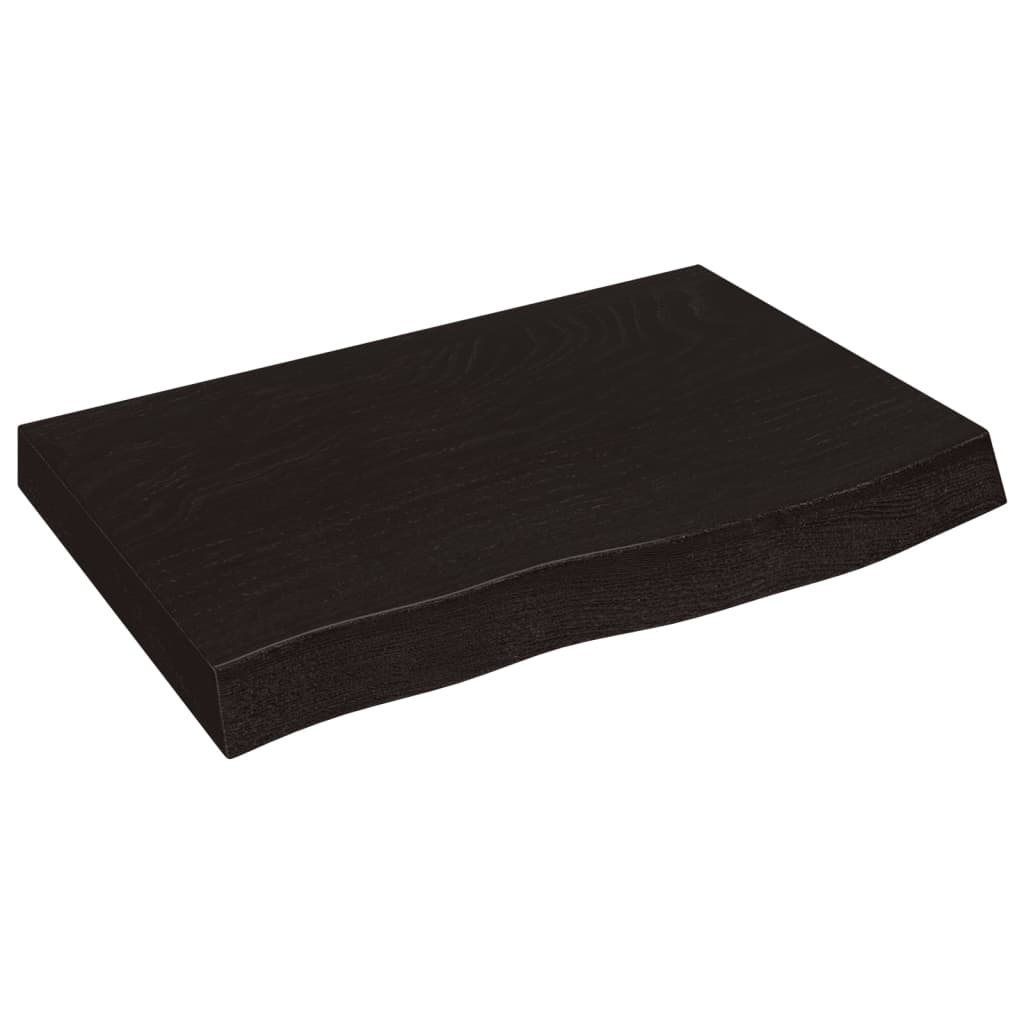 Tafelblad 60x40x(2-6)cm behandeld massief eikenhout donkerbruin is nu te koop bij PeponiXL, paradijselijk wonen!
