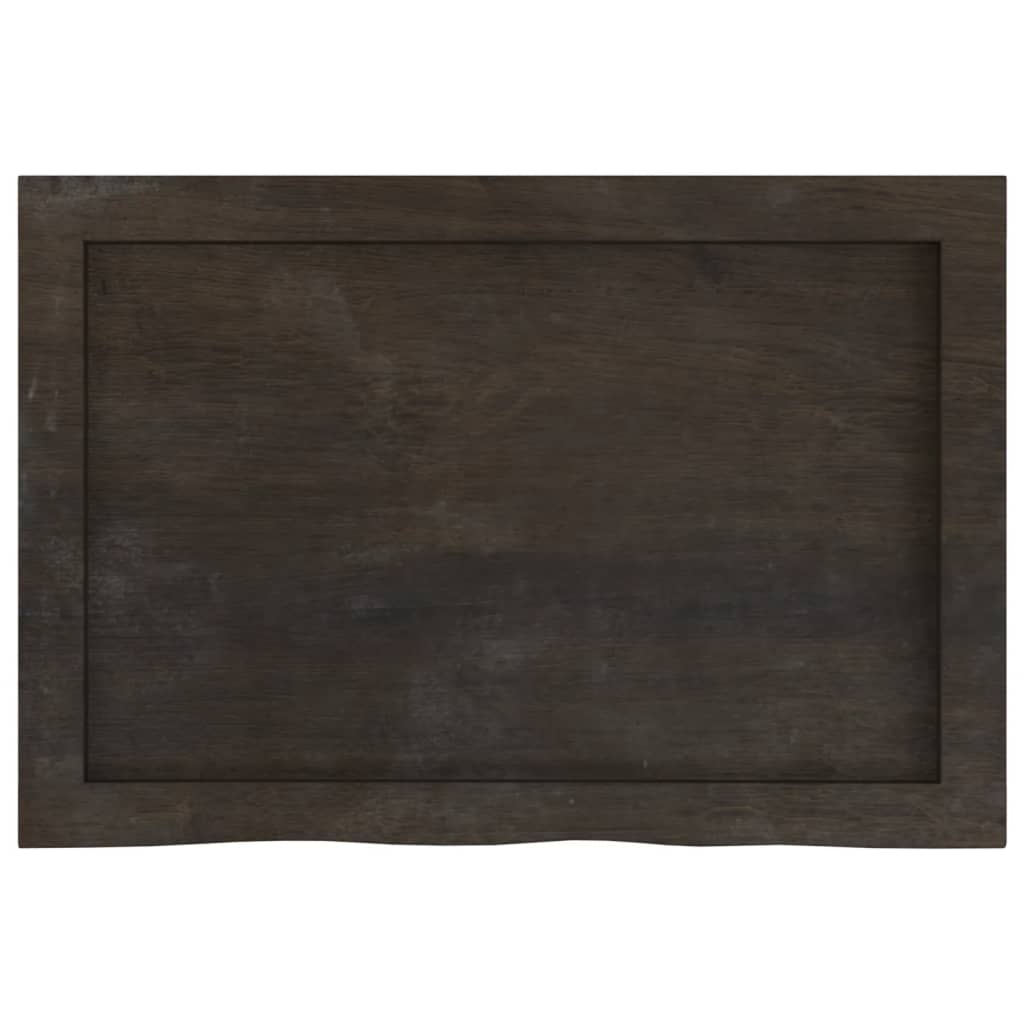 Tafelblad 60x40x(2-6)cm behandeld massief eikenhout donkerbruin is nu te koop bij PeponiXL, paradijselijk wonen!