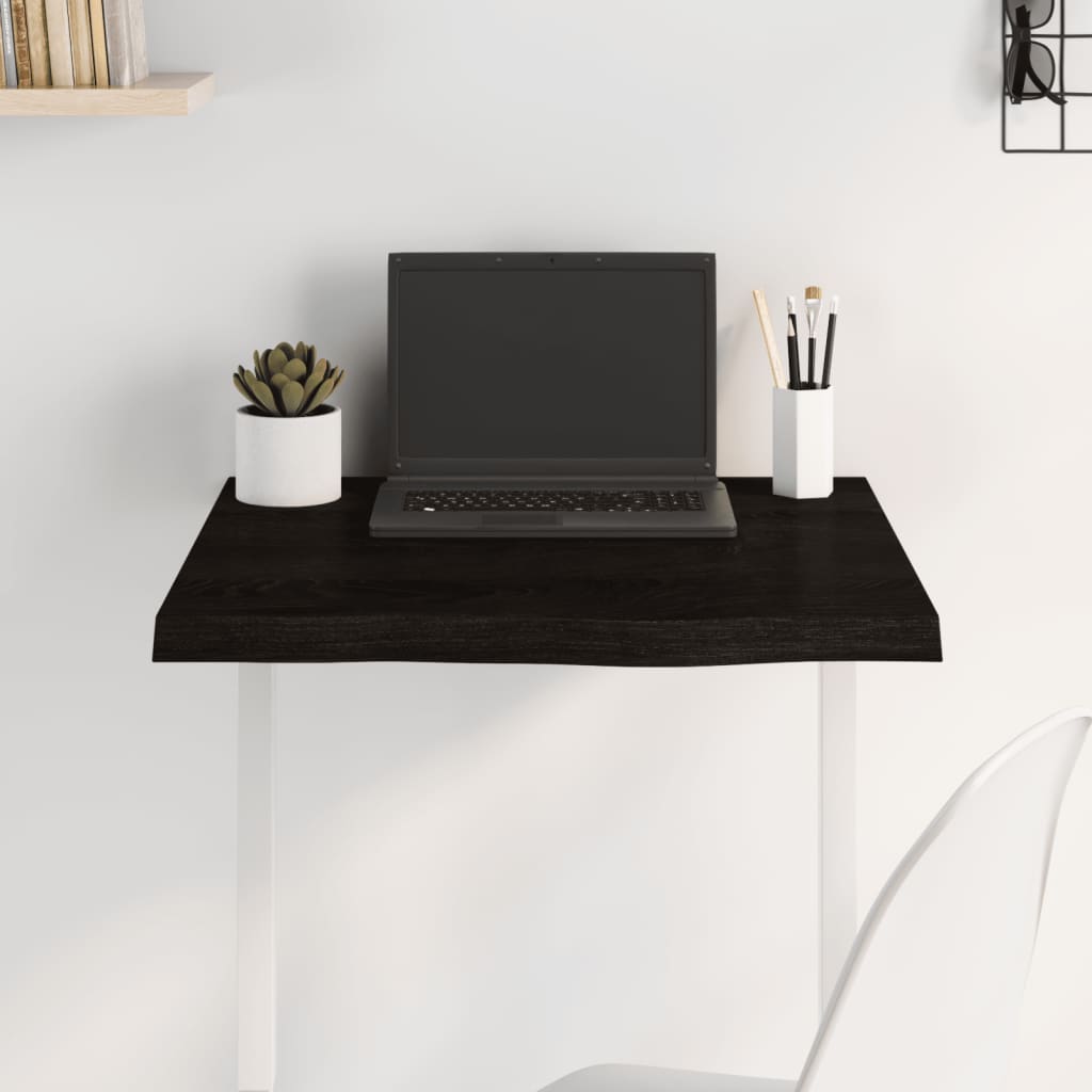 Tafelblad 60x60x(2-4)cm behandeld massief eikenhout donkerbruin is nu te koop bij PeponiXL, paradijselijk wonen!