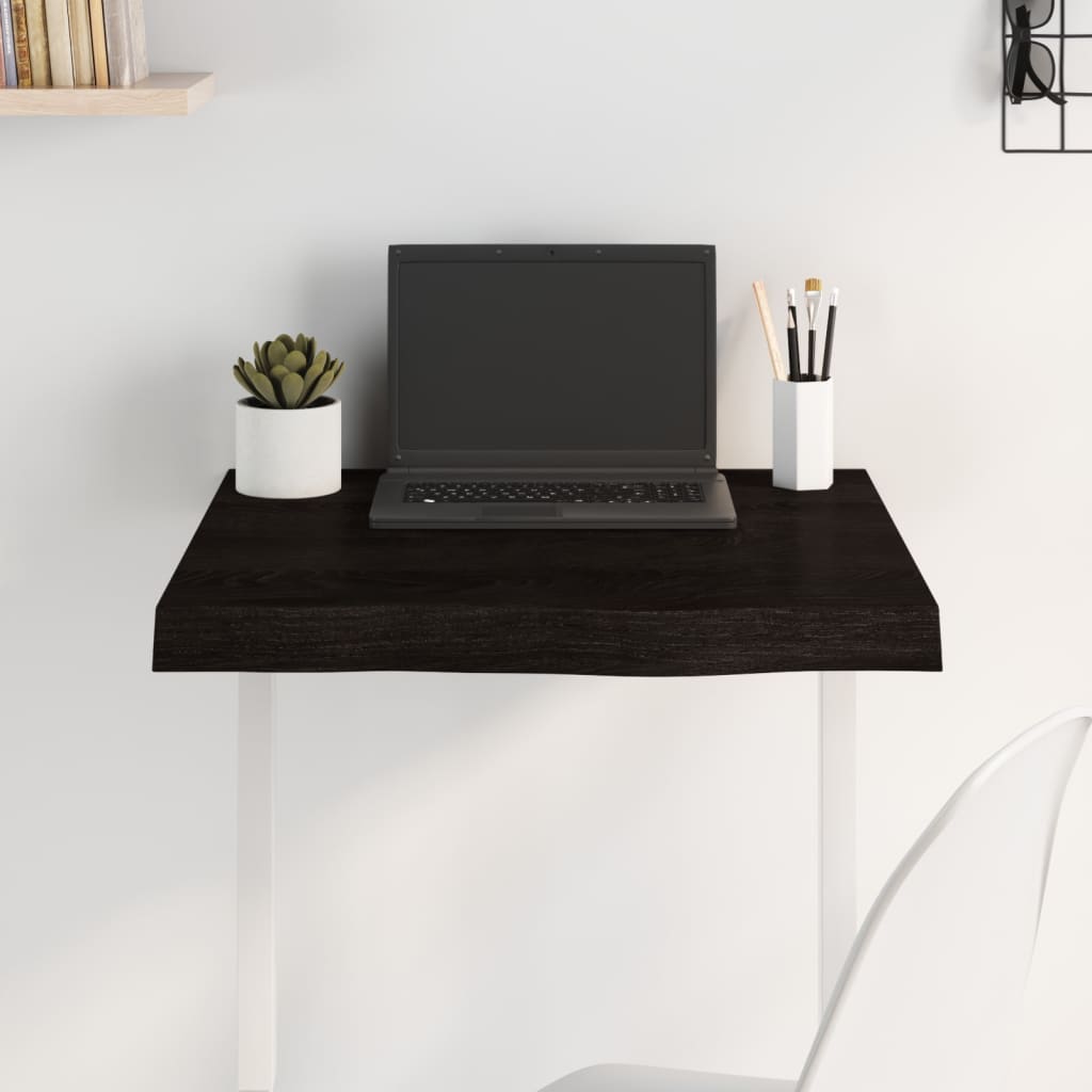 Tafelblad 60x60x(2-6)cm behandeld massief eikenhout donkerbruin is nu te koop bij PeponiXL, paradijselijk wonen!