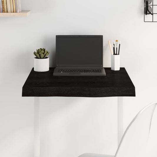 Tafelblad 60x60x(2-6)cm behandeld massief eikenhout donkerbruin is nu te koop bij PeponiXL, paradijselijk wonen!