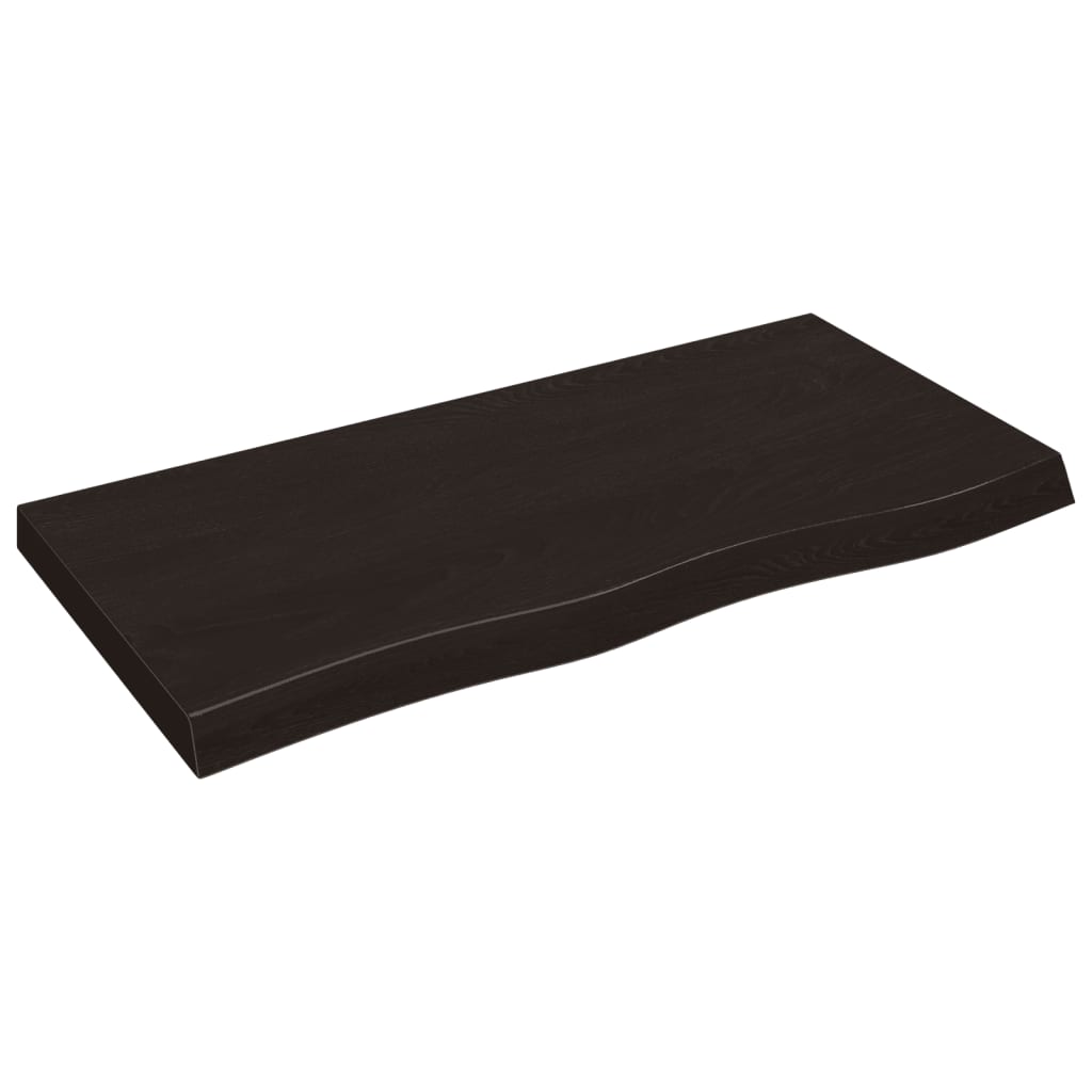 Tafelblad 100x50x(2-6)cm behandeld eikenhout donkerbruin is nu te koop bij PeponiXL, paradijselijk wonen!