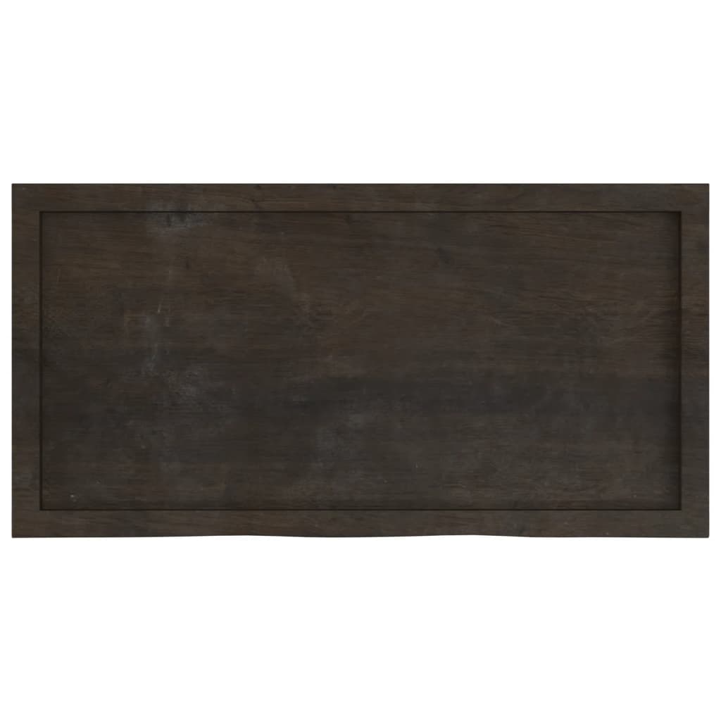 Tafelblad 100x50x(2-6)cm behandeld eikenhout donkerbruin is nu te koop bij PeponiXL, paradijselijk wonen!